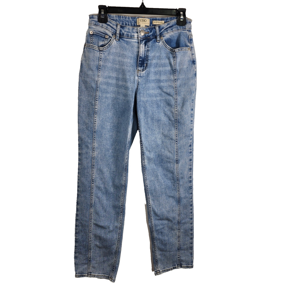 LOGO by Lori Goldstein Regular Indigo Desert Wash Boyfriend Jeans 2 Seam A701186